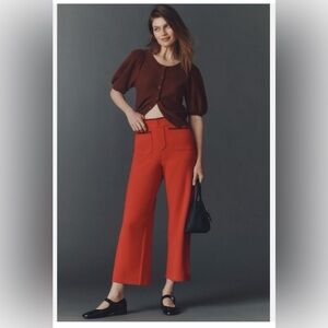 Anthropologie Colette High-Rise Wide-Leg Women's Pants in Red-size 3x NWT